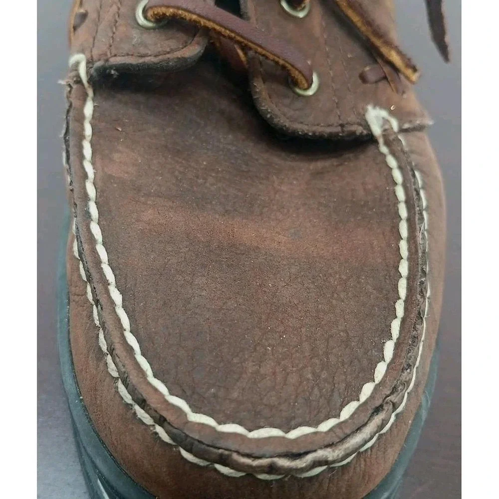 Polo Ralph Lauren Brown Leather loafer boat shoes mens 9.5 B preppy sailing